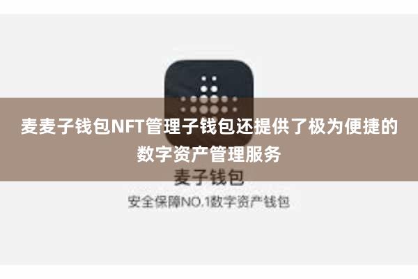 麦麦子钱包NFT管理子钱包还提供了极为便捷的数字资产管理服务